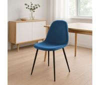 silla de comedor napier terciopelo azul 51x44x88 cm