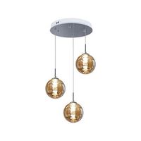 lampara de arana led de altura ajustable con pantallas de cristal ahumado para sala de estar zmh