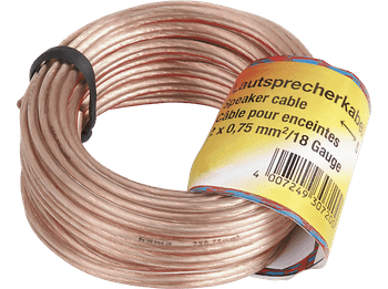 Cable audio - Hama 00205141, 2 x 0.75 mm², 10 m, Transparente
