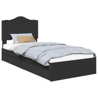 cama individual  cama para adulto  cama con almacenamiento negro 70 x 190 cm madera de ingenieria