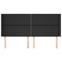 cabecero cama mueble de dormitorio con orejas cuero sintetico 183 x 16 x 118128 cm negro m020002925