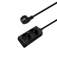aigostar regleta alargador de 2 enchufes con cable de 3 metros color negro