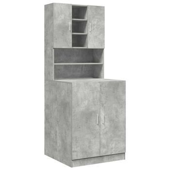 Muebles Para Lavadora 2 Pzas Madera De Ingeniería Gris Hormigón Vidaxl