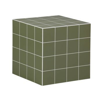 Mesa De Centro O Auxiliar Cúbica Efecto Azulejos De Cemento, 40cm,