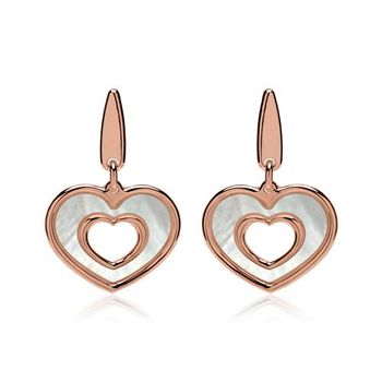 Pendientes corazón de plata 925 bañada en oro rosa