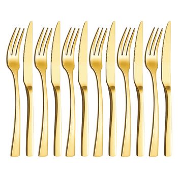 Cubiertos dorados - lote de 12