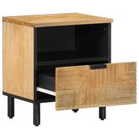 mesita de noche  mesilla de noche marron 40x33x46 cm madera maciza mango
