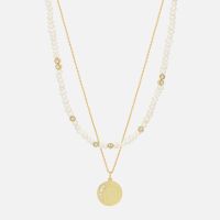 estella bartlett moonz glass pearl gold-tone double chain necklace