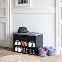 zapatero negro con dos compartimentos