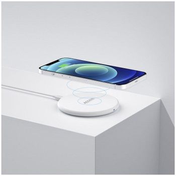 Cargador inalámbrico Accetel Acw510w carga rápida 15W blanco