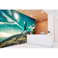 fotomural vinilo running ascenso montana 350 x 250 cm