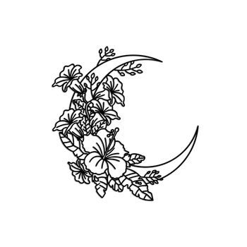 Decoración Pared De Metal Flor Moon 1- M Negro 50x47 Cm