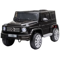 homcom coche electrico para ninos de bateria 12 v benz g500 con control remoto musica bocina 3-5 kmh carga 30 kg negro   aosom espana