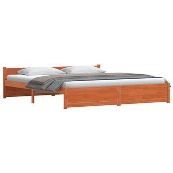 Estructura De Cama Marrón Cera 205,5 X 185,5 X 51 Cm Vidaxl
