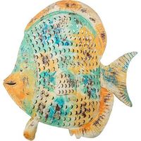 figura portavelas azul y naranja