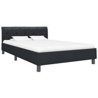 cama matrimonial  cama doble  estructura de cama sin colchon cuero sintetico negro 140x200cm cfw71241