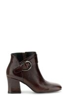 botines de piel naplak con hebilla bordeaux 35
