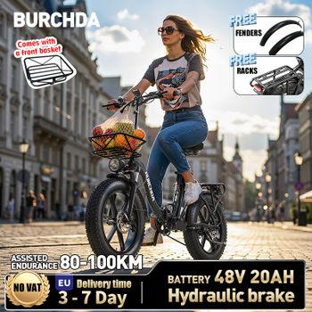 BURCHDA 2026 NUEVA R8S(V) Bicicleta Eléctrica Plegable Urbana, Batería de Litio 48V20AH, Ebike con Neumáticos Gruesos de 20 Pulgadas 4.0, Bicicleta Eléctrica para Adultos