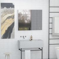armario de bano de mdf vidrio homcom 90x15x75 cm blanco