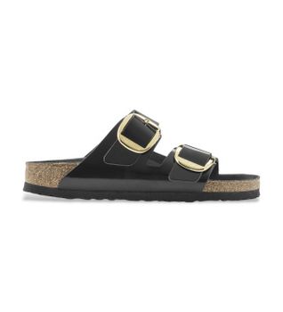 Birkenstock para mujer. 1021476 Sandalias de Piel Arizona Big Buckle (Ajuste Estrecho) negro (40), Plano, Ninguno, Casual