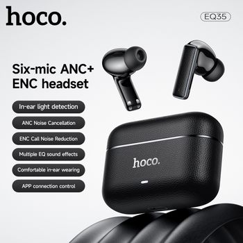 Auriculares Bluetooth HOCO EQ35 True Wireless con ANC+ENC, Seis Micrófonos, Reducción de Ruido, Auriculares Intrauditivos Estéreo, Función de Control por Aplicación, TWS