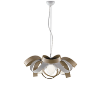 primula - lampara colgante de hierro lacado blanco y gris tortola con cable de acero orientable 4 luces 138 - o66 - bl145-4-bt