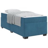 estructura de cama con colchon azul oscuro 90 x 200 cm tela vidaxl