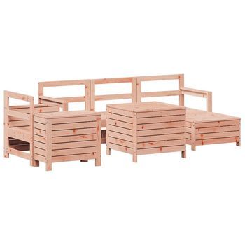 Juego De Sofás De Jardín 7 Pzas Madera Maciza De Abeto Douglas Vidaxl