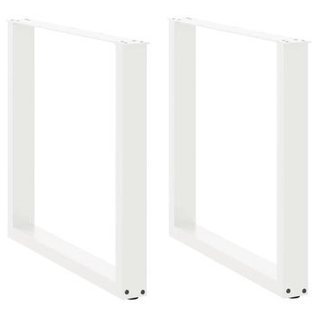 Patas Para Mesa De Comedor En Forma De U (2 Unidades), Color Blanco, 80 X (72-73) Cm, Acero Vidaxl