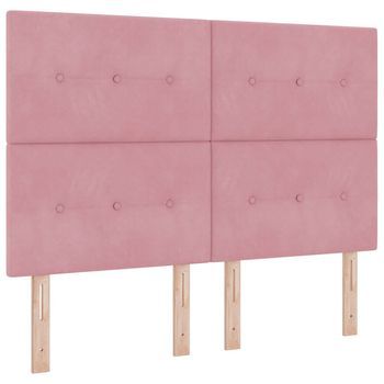 Cabecero Rosa 160 Cm Terciopelo Vidaxl