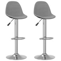 taburetes de cocina 2 unidades tela gris vidaxl