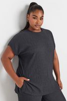 yours camiseta gris textura rugosa mujer curvy y tallas grandes yours