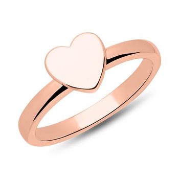 Anillo mujer corazón plata 925 baño de oro rosa