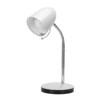 Aigostar - Flexo LED Escritorio, E27(Max 11W), Cable 1,5 m con Interruptor, H35cm, Bombilla No Incluida, Blanco