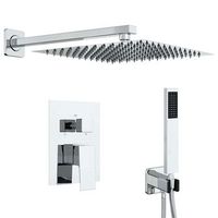 sistema de ducha empotrado cuadrado plateado vidaxl