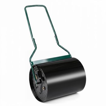 Costway Rodillo para Césped de Jardín Metálico Robusto Rellenable Gran Capacidad 60 L Mango Ergonómico para Nivelar y Compactar El Césped Negro