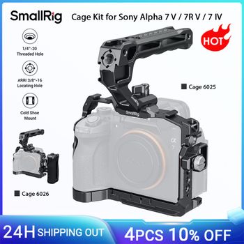 Kit de jaula SmallRig A7 V para Sony Alpha 7 V / 7R V / 7 IV, con abrazadera para mango superior de cable HDMI con placa de liberación rápida Arca-Swiss
