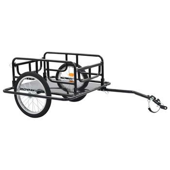 Remolque Para Bicicletas Acero Negro 130x73x48,5 Cm Vidaxl