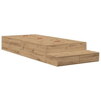 Cama Con Almacenamiento Con Cajón Roble Artisan 100 Cm Vidaxl
