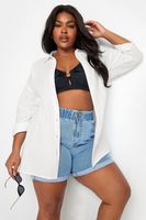 yours camisa blanca de estamena de algodon mujer curvy y tallas grandes yours