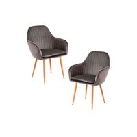 pack 2 sillas chic de terciopelo 875644 cm - gris oscuro