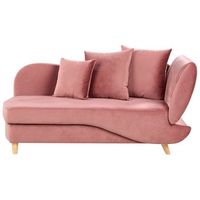 chaise longue moderno con cojines almacenaje terciopelo azul rosa derecho meri ii