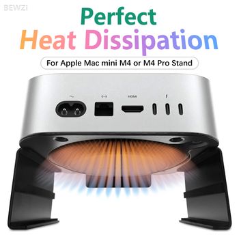 Soporte para Mac mini M4/M4 Pro que mejora la disipación de calor y la experiencia de los botones, el soporte se puede instalar de pie o montado en la pared.