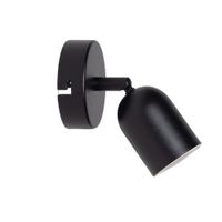 aplique pared con foco orientable gu10 metal negro o5 cm
