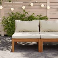 sofa intermedio seccional  sofa de salon  sofa de descanso cojin blanco crema madera de acacia cfw66132