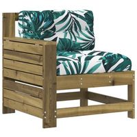 sofa de jardin  sofa de exterior con reposabrazos y cojin madera pino impregnada