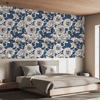 papel pintado campina azul y blanco  156x270cm