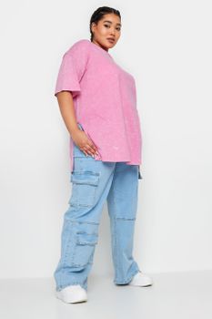 Yours Camiseta Amplia De Algodón Rosa , Mujer Curvy Y Tallas Grandes, Yours