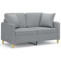 sofa de 2 plazas con cojines tela gris claro 120 cm vidaxl