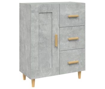 Vidaxl aparador de madera contrachapada gris hormigón 69,5x34x90 cm